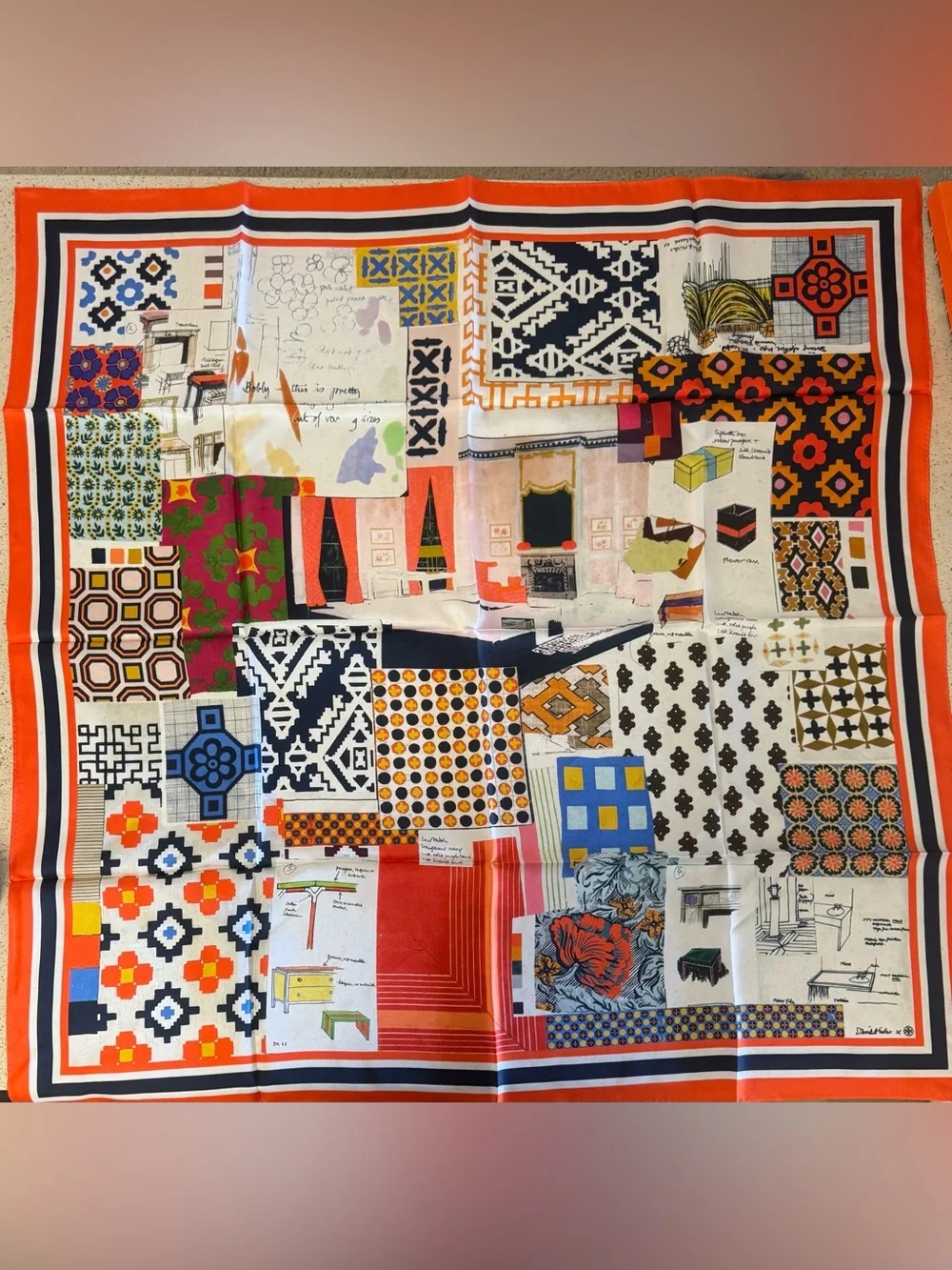 Tory Burch David Hicks Scrapbook Silk Square Scarf - NWT